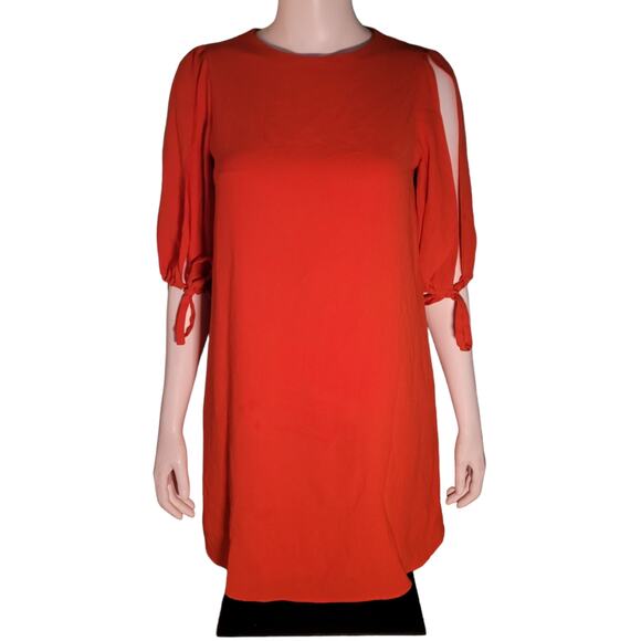 Mossimo Orange Cold Shoulder Dress Sz XS Modest Dopamine Dressing Bright Happy - Picture 1 of 10